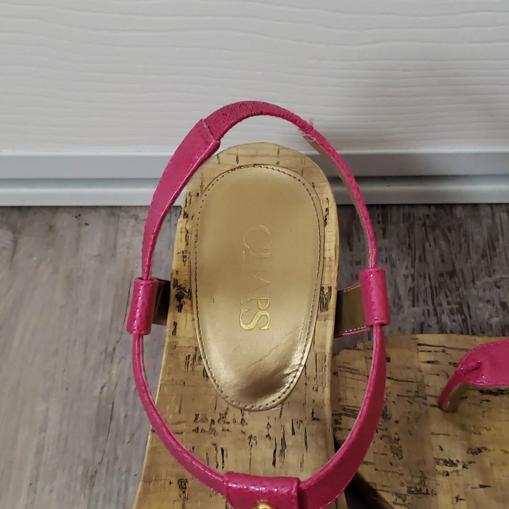 Chaps wedges. Dress up or casual style for anywhere. Really cute. Easy to wear. - Picture 2 of 2